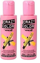 Crazy Color Semi-Permanent Hair Color Cream Caution UV 100 ml (Pack of 2)