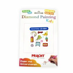 Pracht Creatives Hobby 6035-25191 Diamond Painting Stickerset, motif Sports, kit de bricolage pour créer des autocollants avec des pierres scintillantes, pour les enfants à partir de 5 ans