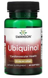 Swanson - UBIQUINOL 50 mg | Ubiquinol Coenzym Q10 | Apoyo para la salud del corazón y la energía celular - 60 Softgels