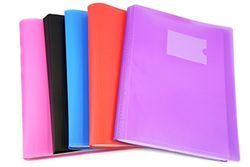 Arpan Carpeta de presentación A4 (1 unidad) con cubierta flexible para particulares, escuelas, colegios, oficinas, profesionales, negocios, 62 bolsillos, 124 bolsillos laterales, colores surtidos x 1