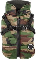 Puppia Papd-Vt1366-Ca-Xxl - Gilet Invernale Impermeabile con Imbracatura Integrata, Verde (Camo), XXL, 1 Pezzo