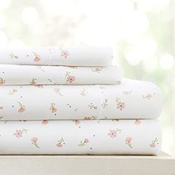 Linen Market Hotel Collection Ieh-4 Piece-SFL-TW-PI Home Collection bloemen 4 vellen set, twin, roze