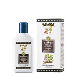 L'AMANDE - Shampoo Antiforfora Professionale con Vitamina E e Olio di Calendula, Shampoo Cute Grassa Bio ad Azione Purificante, Shampoo Uomo e Donna Delicato e Idratante in Crema - Liquirizia, 200 ml