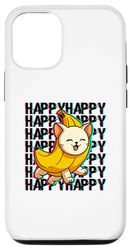 Coque pour iPhone 13 Pro Happy Banana Cat Meme Bananacat Happy Kitty Amoureux des chats Meme