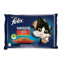 Purina Comida para Gato Felix Fantastic Pollo Ternera Zanahoria Tomate 340 g