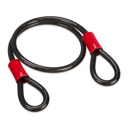 Relaxdays slingkabel 1 m, mantlad stålrep med öljetter, Ø 12 mm, säkringscykel, motorcykel, trädgårdsmöbler, svart