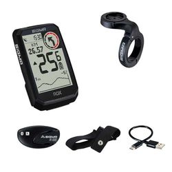 SIGMA ROX 4.0 Endurance Black HR Set |GPS Incl. pulsómetro y OVERCLAMP Butler | 41 h de autonomía | Compatible con e-Bike | 30 Funciones como medición de altitud y Velocidad