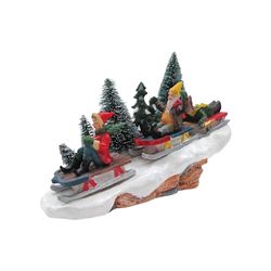 AUTOUR DE MINUIT 3 Lutins sur Luge - 15 x H9,5Cm