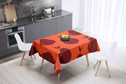 Bonamaison Kitchen Decoration, Tablecloth, Orange Bordeux, 140 x 140 Cm - Designed and Manufactured in Turkey