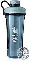 BlenderBottle Radian Tritan drinkfles met BlenderBall, geschikt als eiwitshaker, proteïne shaker, waterfles, BPA-vrij, geschaald tot 700 ml, inhoud 940 ml, grijs