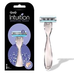 Wilkinson Sword Intuition Sensitive Touch - 1 Maquinilla de Afeitar Pensada Para Pieles Sensibles + 1 Recambio de 3 Hojas Compatible con Cualquier Recambio de la Gama Intuition Complete