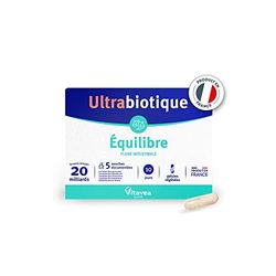 Ultrabiotique Equilibre - Complément alimentaire flore intestinale - Probiotiques - 20 milliards de ferments lactiques - 5 souches documentées - 10 gélules - 10 jours - Fabriqué en France