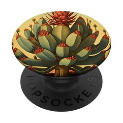 Agave Plantas Coleccionistas Agave Pintura Popular Mexicana PopSockets PopGrip Adhesivo