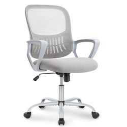 DUMOS Silla de Oficina ergonómica, Silla de Escritorio con Soporte Lumbar, Silla giratoria con reposabrazos, Silla de Ordenador, Silla de Oficina Regulable en Altura, sillas de Oficina, Adecuada para