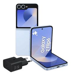 Samsung Galaxy Z Flip6 Smartphone AI pieghevole, Caricatore Incluso, RAM 12GB, 512GB, Dual SIM, Display 3,4" Super AMOLED/6,7" Dynamic AMOLED 2X, Fotocamera 50 MP, Blue [Versione italiana]