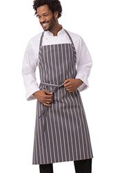 Chef Works A100-bcs English Chef Tablier, Noir Craie à rayures, A100-GWS-0