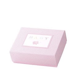 Rössler Papier 13431928100 - Caja regalo niña, rosa, rectangular 190 x 140 x 60 mm, nacimiento y bautizo, 1 unidad