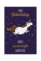 bsb - Birthday Card 11.5 x 17.0 cm - High-Quality Birthday Card with Envelope - Beautiful Birthday Cards for Children/Women and Men - Greeting Card with Unicorn