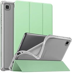 MoKo Custodia Protettiva Compatibile con Samsung Galaxy Tab A7 Lite 8.7 Pollici (SM-T225/SM-T220/SM-T227) 2021 Tablet, Retro Trasparente in TPU Ultra Sottile Leggero, Custodia in Tre-Ante, Verde