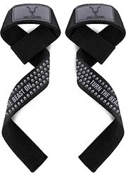 JAG draghjälpmedel styrketräning kvinnor män – drag stöd fitness viktlyftning fitness 5 mm neopren vadderad gym handled stöd gel förlängda handtag hantel bar wraps tung plifting remmar