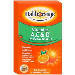 Haliborange Vitamins A C & D, 60 Orange Chewable Tablets