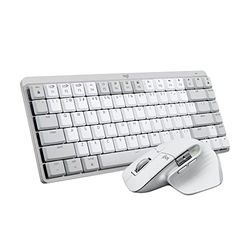 Logitech MX Mechanical Mini for Mac Wireless Illuminated Keyboard + MX Master 3S for Mac - Wireless Bluetooth Mouse with Ultra-fast Scrolling - Pale Grey