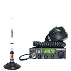 Kit Radio CB President MARTIN ASC + CB Antenna PNI ML70, length 70cm, 26-30MHz, 200W