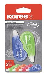 Kores kR84121 mini cinta de corrección, longitud de cinta: 3 mx 4,2 x 2 mm blister 4 colores 2 unidades