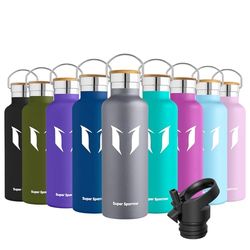 Super Sparrow Drinkfles - 620ml - RVS Waterfles met Herbruikbaar Rietje (2 Doppen), Lekvrij en Vacuüm-Geïsoleerd, BPA-vrij – Ideaal voor Sport & Outdoor