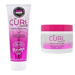 The Curl Company Enhance & Perfect Curl Cream (200ml) & Curl Jelly (300ml) Duo - Professionally Formulated with Nourishing Moringa Oil