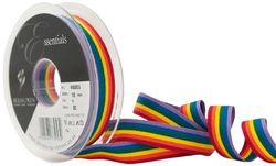 Berisfords Fita às riscas arco-íris 15 mm, multicolorida