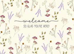 Welcome So Glad You're Here!: Boho Wildflower Guest Book for Vacation Rentals, Airbnb, VRBO, Vacation Home, Bed & Breakfast, Visitor Guest Book