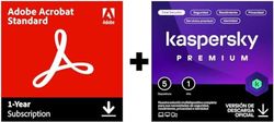 Adobe Acrobat Standard + Kaspersky Premium Total Security 2024 , 5 Dispositivos , 1 año , Anti-Phishing y Firewall , VPN ilimitada , Gestor de contraseñas , Control parental , Código por email