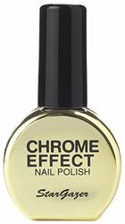 Gold chrome effect nail polish. Easy to apply metallic finish nail polish