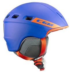 CGM Först, Skidhjälm Unisex Vuxen, Blå Matt Orange, L (58-61cm)