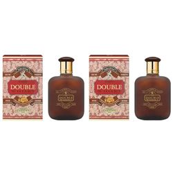 WHISKY Double • Eau de Toilette 100 ml • Vaporisateur • Parfum Homme • EVAFLORPARIS (Lot de 2)