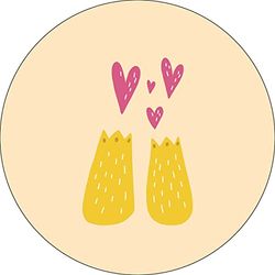 Bonateks, Round Digital Printed Mouse Pad, Non-Slip Base, for Office and Home, Diameter:22cm