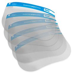 CRAZE Gezichtsvizier, 5-delige set, kunststof, flexibel spuugmasker met anti-condenslaag, 5 stuks, gevoerd, 28308, 5 vizieren