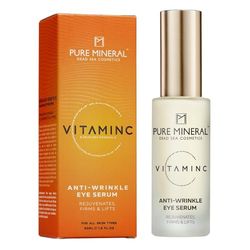 Pure Mineral - Anti-Wrinkle Eye Serum with Vitamin C & Dead Sea Minerals - Firming & Smoothing - Silicone-Free, Sulfate-Free, Paraben-Free - 30ml