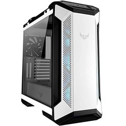 ASUS TUF Gaming GT501 White Edition Mid-Tower computerbehuizing voor maximaal EATX-moederborden met 2 x USB 3.1 voorpaneel, gerookt gehard glas, stalen constructie en vier behuizingsventilatoren