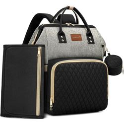 Diaper Bag Backpack with Changing Pad, Pacifier Case - Black Gray Diaper Bags for Girl Boy Newborn Unisex Infant Toddler - Travel Bag for Mom Dad - Baby Shower Gifts, 30L Large Capacity