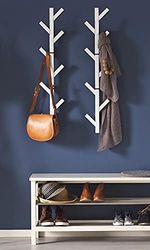 Premium Racks Coat Rack & Hat Rack – Modern Design – Wall Mounted – Stylish – (White)