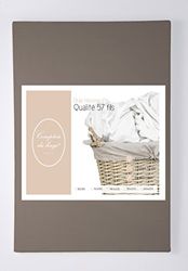 Comptoir du Linge Plain Cotton Fitted Sheet Taupe 190 x 140 cm