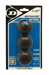 DUNLOP Bola de Squash Intro (ponto azul) pack 3