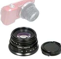 Fotasy Obiettivo multistrato 35 mm F1.6, grande apertura manuale focale fissa APS-C attacco E, compatibile fotocamere Sony E-Mount a3000, a3500, a5000, a5100, a6000, a6300, a6400, a6500, a6600 ZV-E10