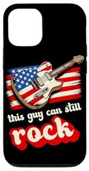 This Guy Can Still Rock USA Flag Guitar Music Fathers Day Case for iPhone 12/12 Pro