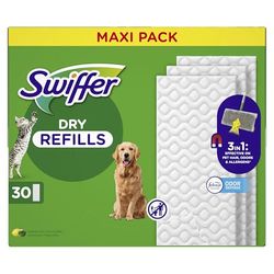 Swiffer Paños atrapa el Polvo, 180 paños de Microfibra Seca, atrapa el Polvo y la Suciedad, Ideal para Todo Tipo de Suelos y pelos de Animales, tamaño Giga