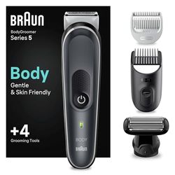 Braun Series 5 BG5370 Bodygroomer/intiem scheerapparaat voor mannen, lichaamsverzorging en ontharing voor heren, voor borst, oksels, kamopzetstukken 1-11 mm, waterdicht, 100 minuten looptijd, cadeau