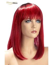 World Wigs Perruque Elvira rouge sur fond noir 200 g
