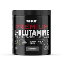 Weider Premium L-Glutamine (400g) Goût Neutre, 99% L-Glutamine Kyowa Quality + AstraGin® pour une meilleure absorption, Protection Musculaire, Effet Volumateur, Pre & Post Entraînement, Sans Stimulant